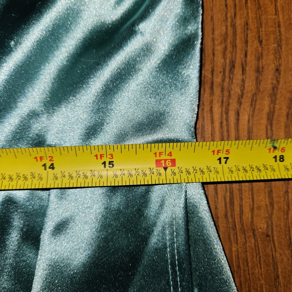 NWT Lulus Sage Blue Satin Cowl Neck Faux Wrap Mini Cocktail Dress Size XL NWT - Picture 4 of 7